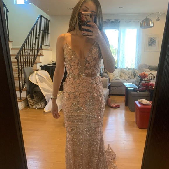 Jovani rose gold gown - Picture 3 of 6